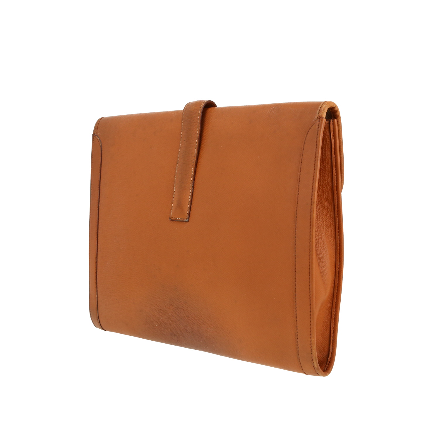 Hermès Jige pouch in gold Courchevel leather - Detail D6