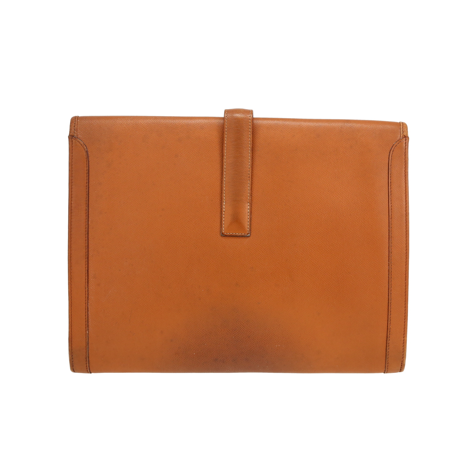 Hermès Jige pouch in gold Courchevel leather - Detail D7