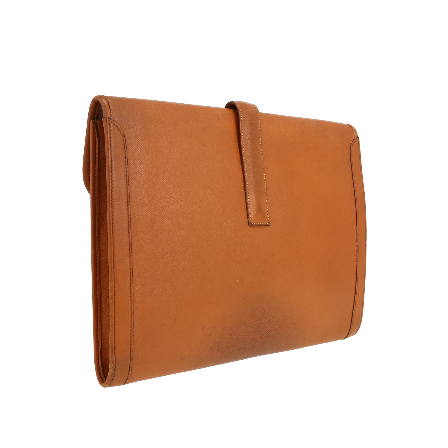 Hermès Jige pouch in gold Courchevel leather - Detail D8