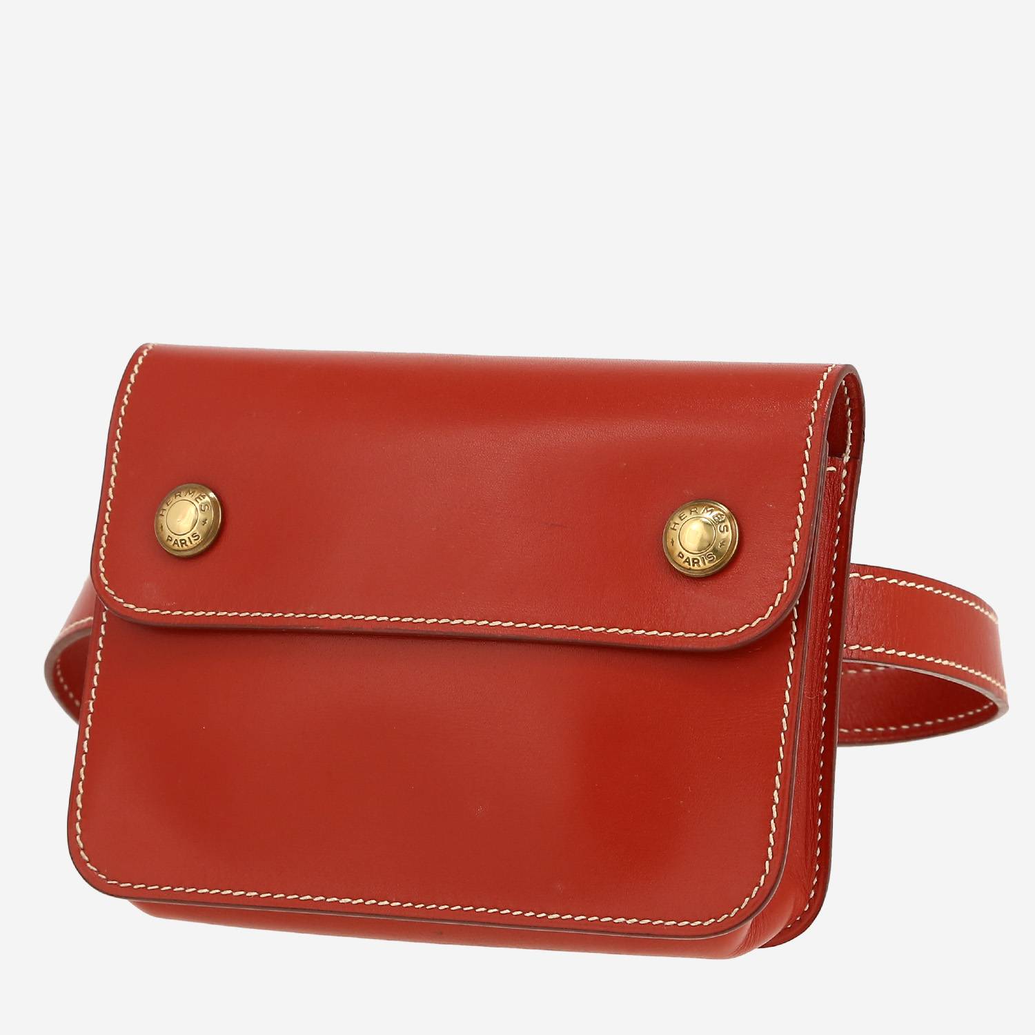 Pochette-ceinture Hermès  Floride en cuir box rouge-brique