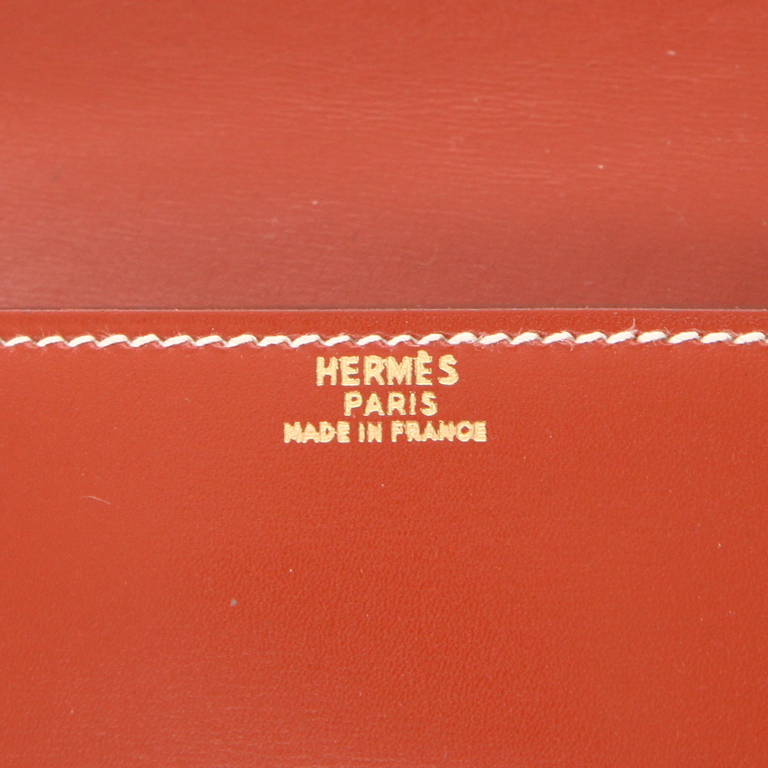 Hermès  Floride clutch-belt  in brick red box leather - Detail D2