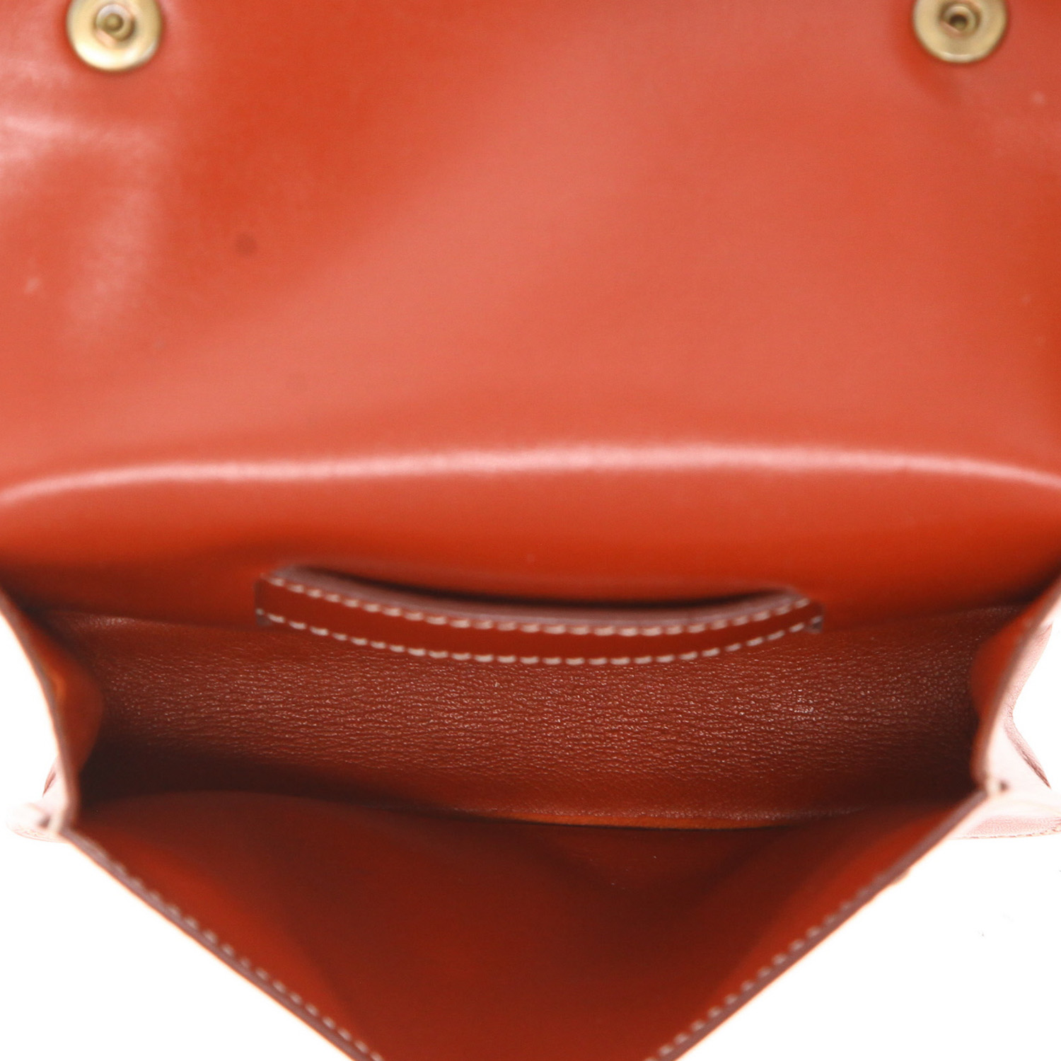 Pochette-cintura Hermès  Floride in pelle box rosso mattone - Detail D3