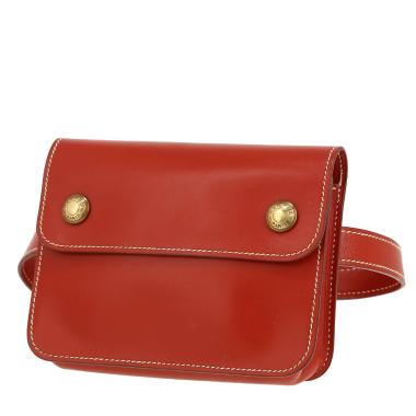 Bolsito-cinturón Hermès  Floride en cuero box rojo ladrillo