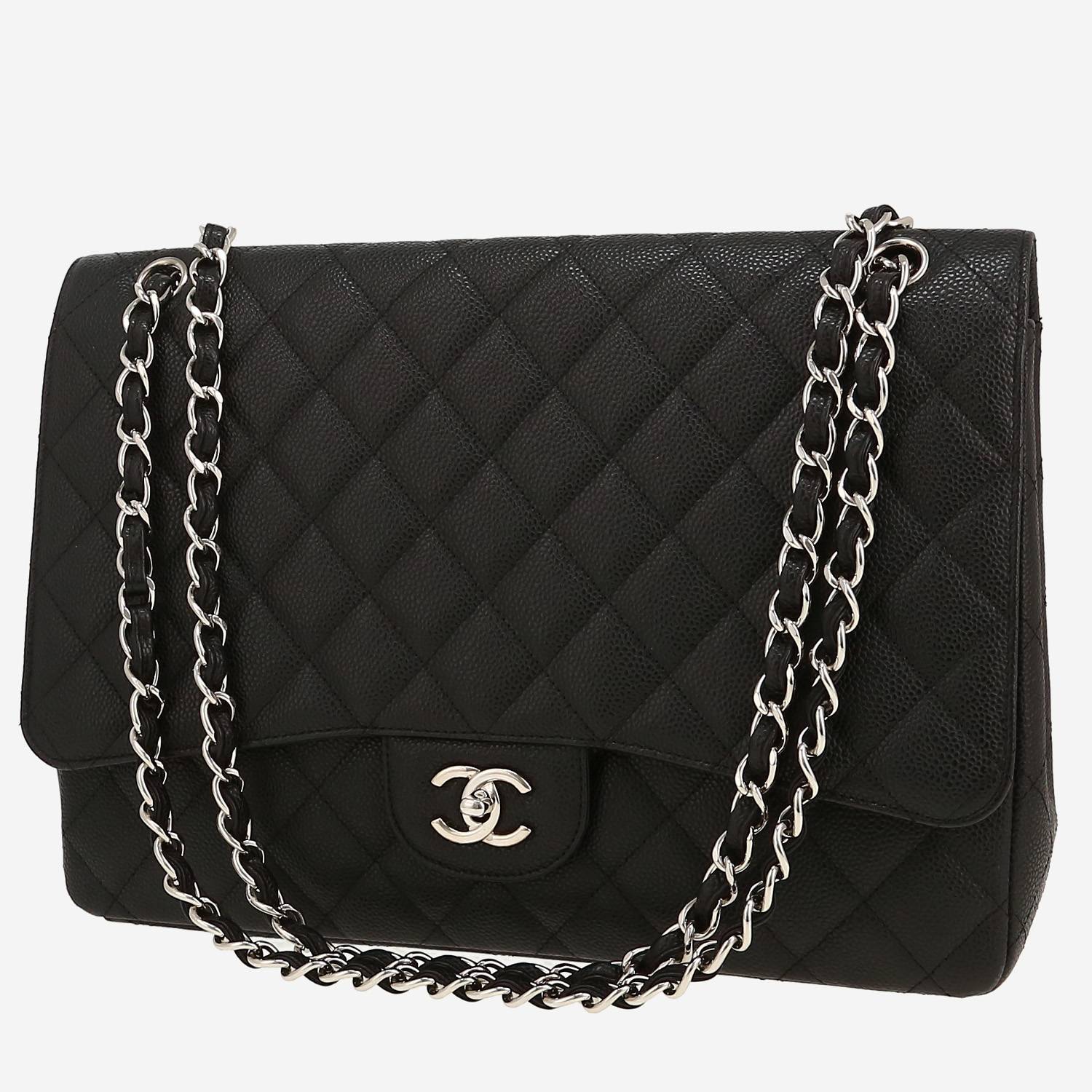 Bolso bandolera Chanel  Timeless Maxi Jumbo en cuero granulado acolchado negro