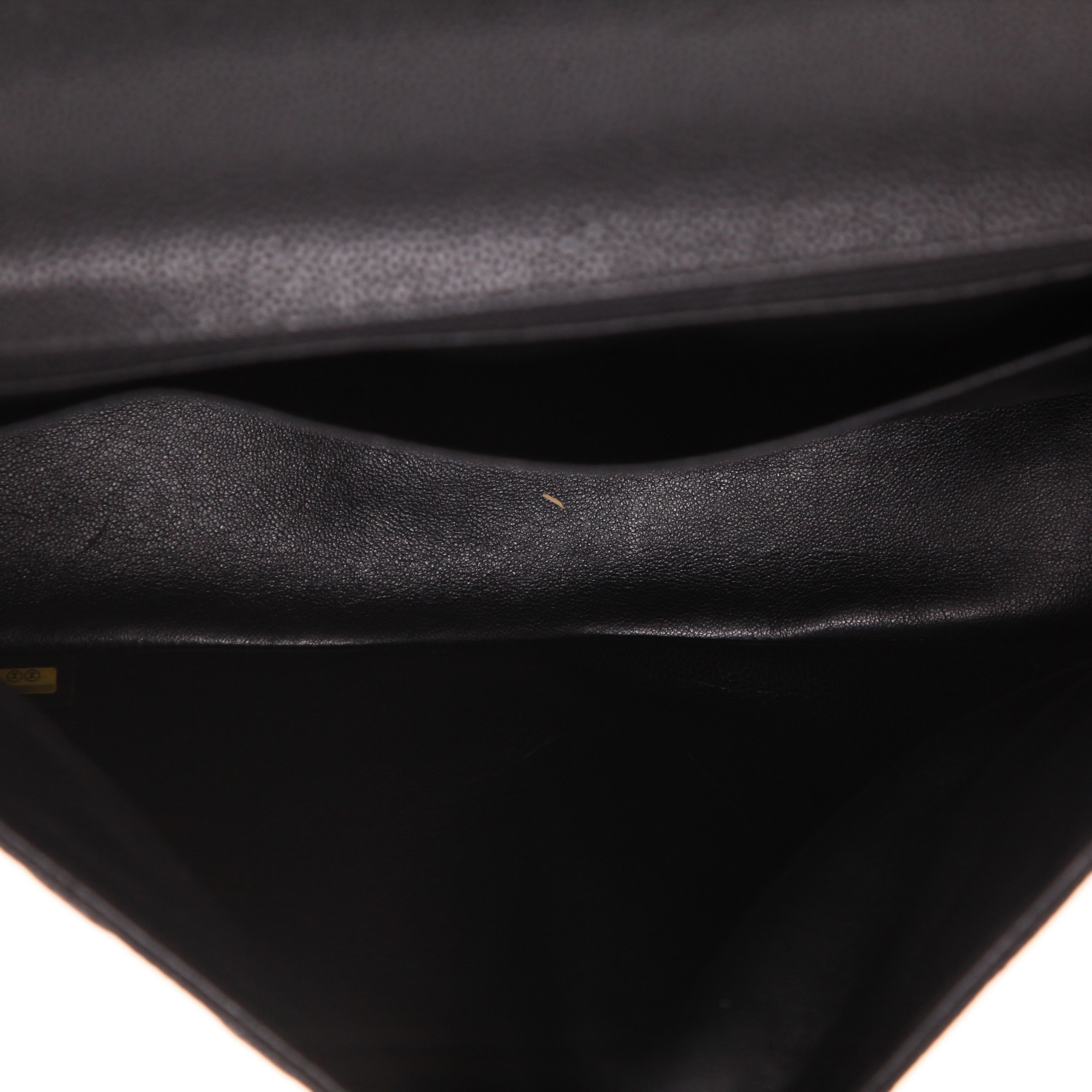 Sac bandoulière Chanel  Timeless Maxi Jumbo en cuir grainé matelassé noir - Detail D3