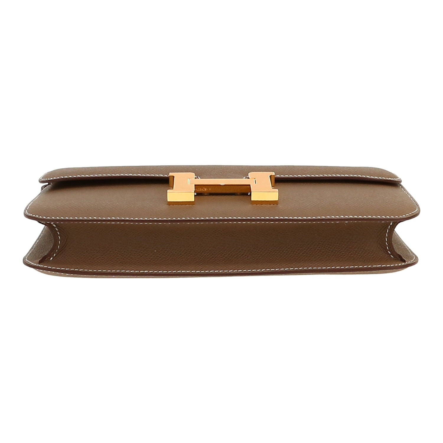 Bolso de mano Hermès  Constance Elan en cuero epsom marrón etoupe - Detail D1