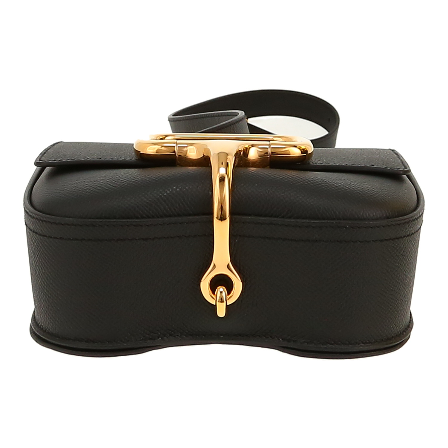 Bolso bandolera Hermès  Della Cavalleria mini  en cuero epsom negro - Detail D1