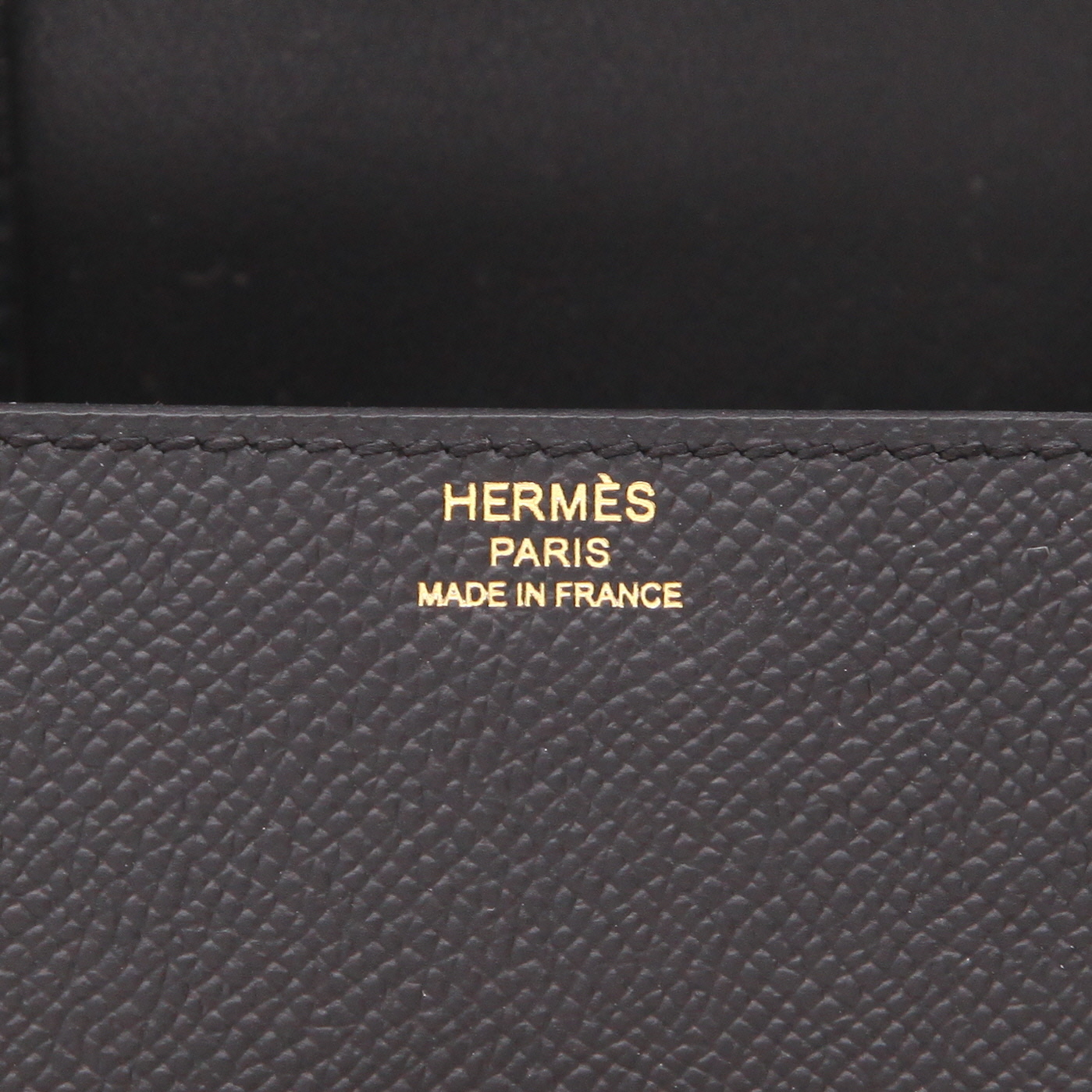Sac bandoulière Hermès  Della Cavalleria mini  en cuir epsom noir - Detail D2