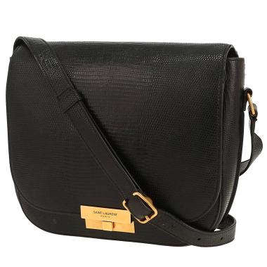 Borsa a tracolla Saint Laurent  Betty in lucertola nera e pelle nera
