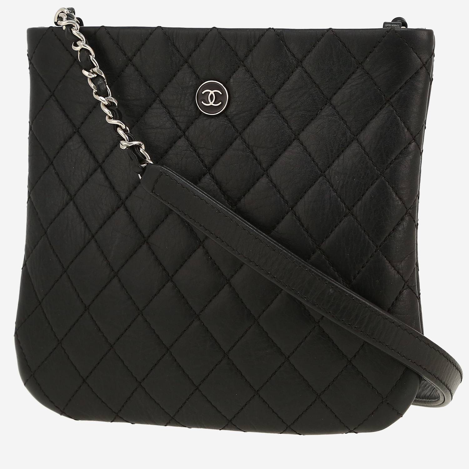 Sac bandoulière Chanel  Pochette en cuir matelassé noir