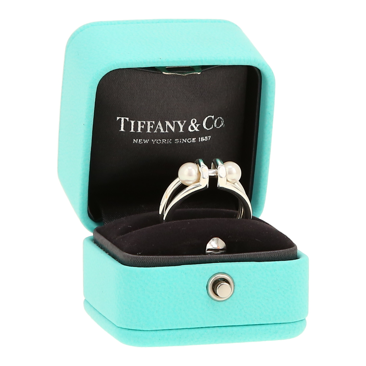Sortija Tiffany 
Co HardWear de plata y perlas cultivadas - Detail D2