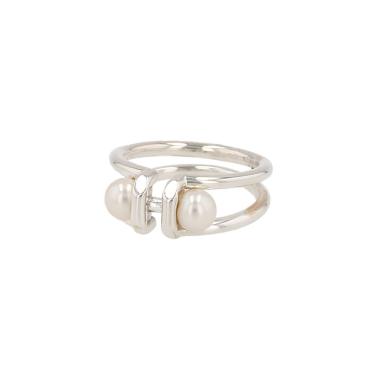 Tiffany 
Co HardWear ring in silver and cultured pearls