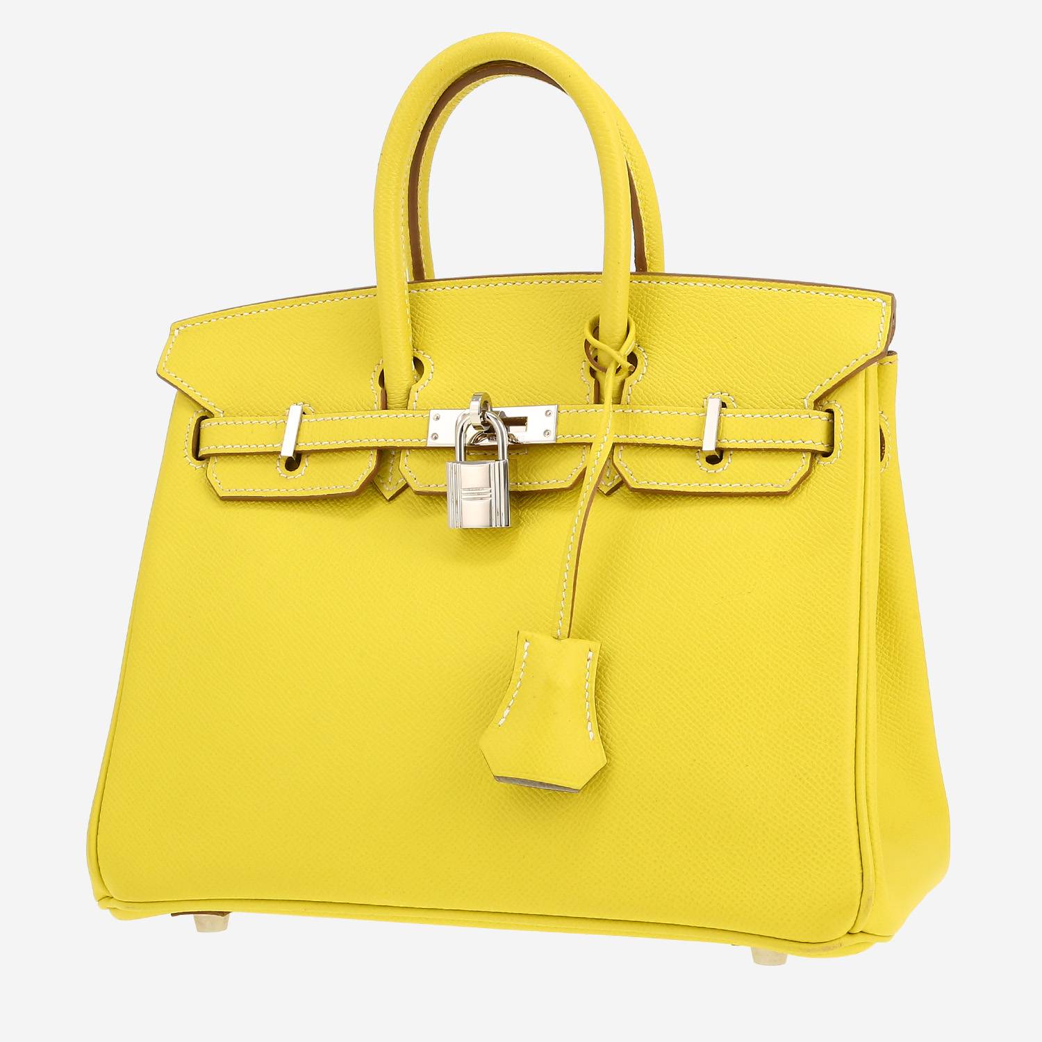 Borsa Hermès  Birkin 25 cm in pelle Epsom gialla