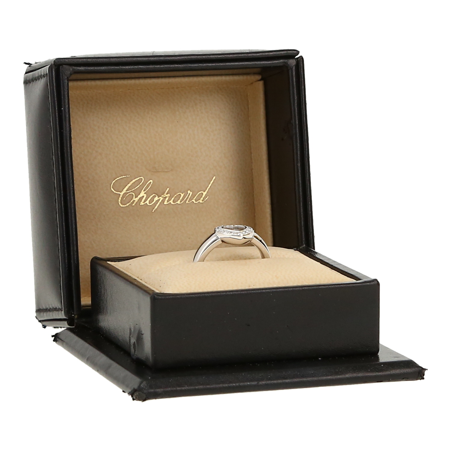 Sortija Chopard Happy Diamonds de oro blanco y diamantes - Detail D2