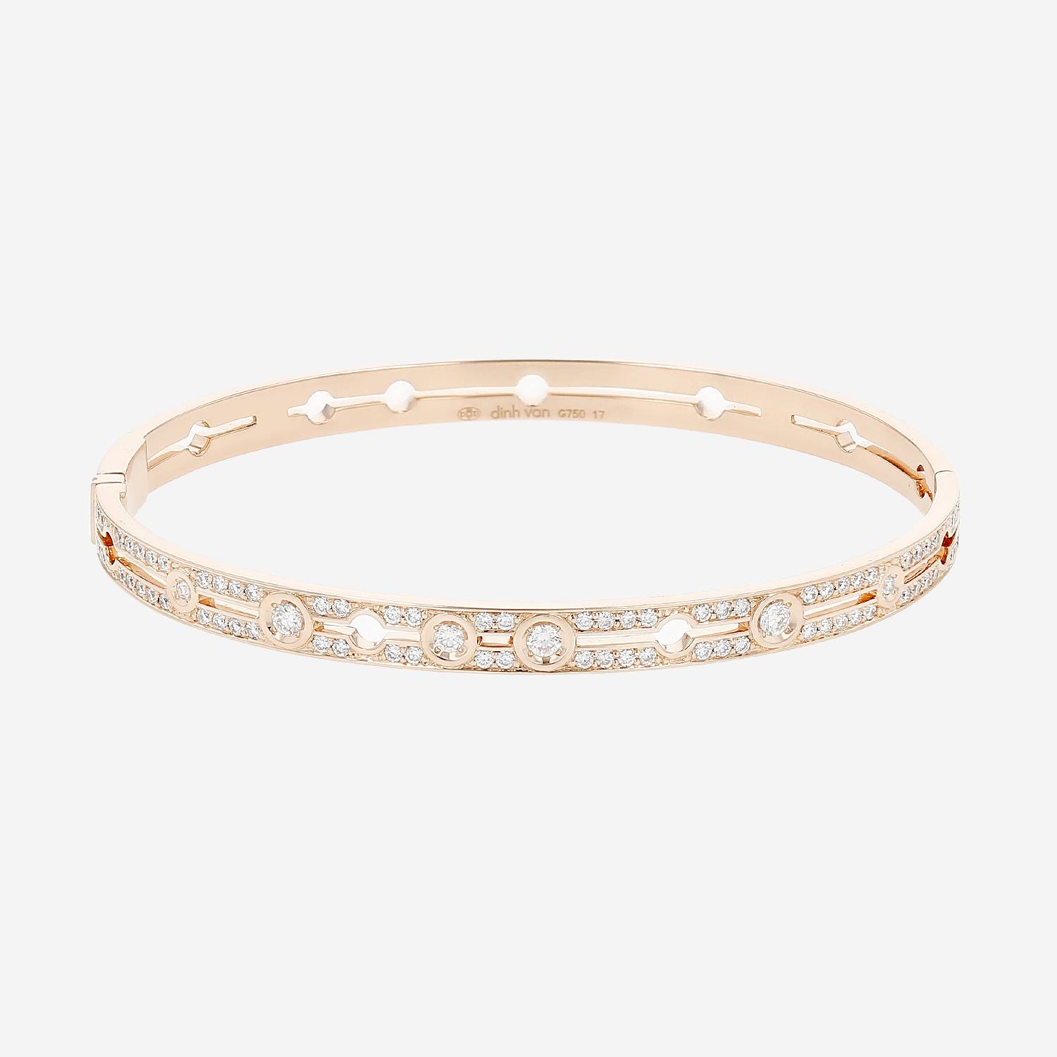 Brazalete redondo Dinh Van Pulse de oro rosa y diamantes