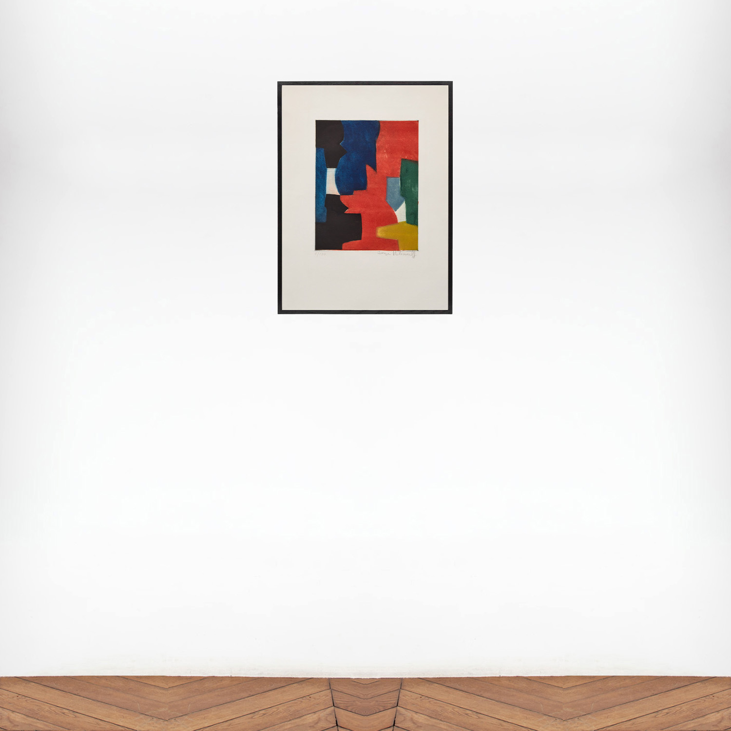 Composition bleue, rouge, verte et noire - 1958 - Detail D5