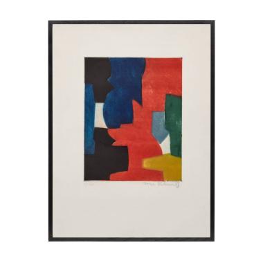 Composition bleue, rouge, verte et noire - 1958