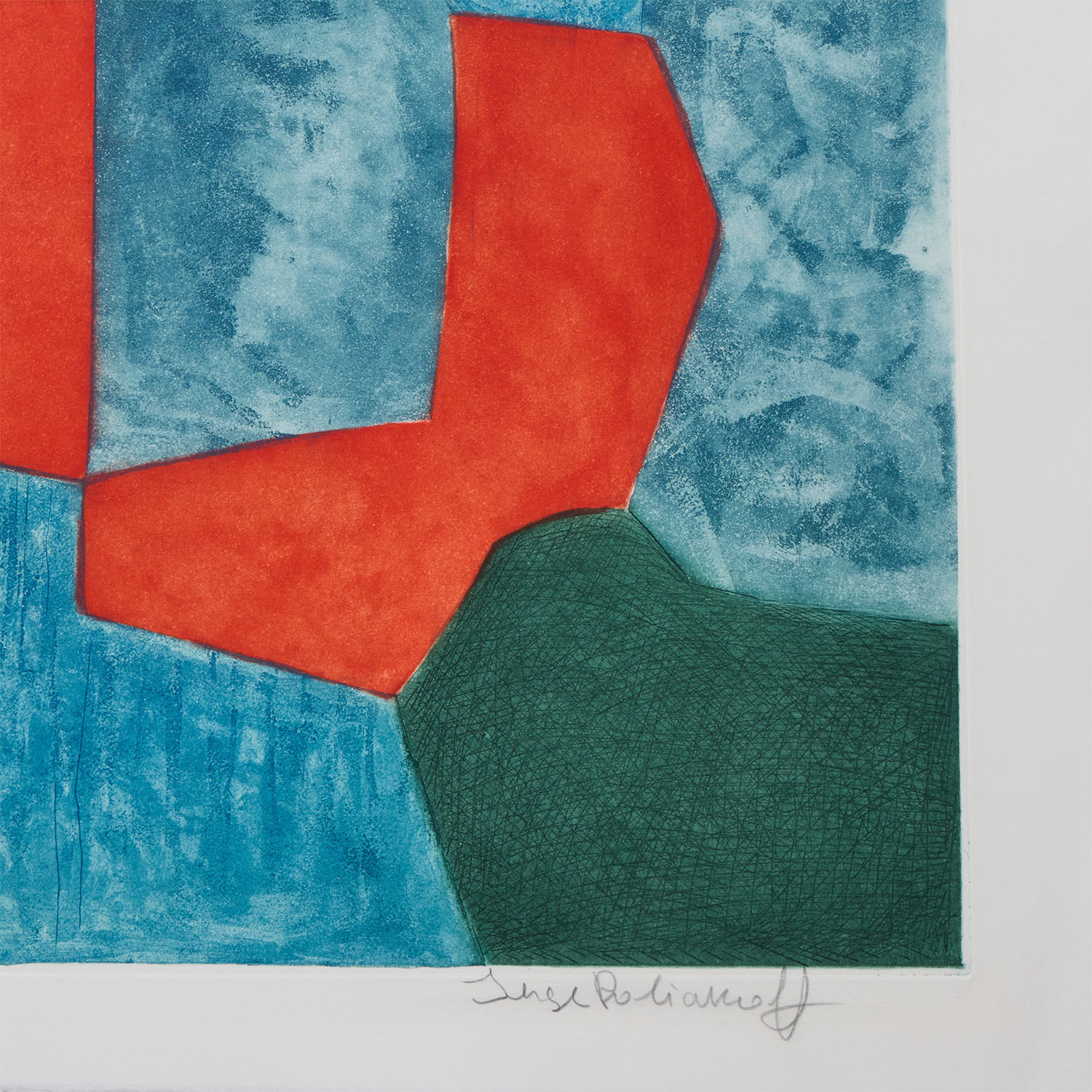 Composition verte, bleue, rouge et jaune - 1968 - Detail D3