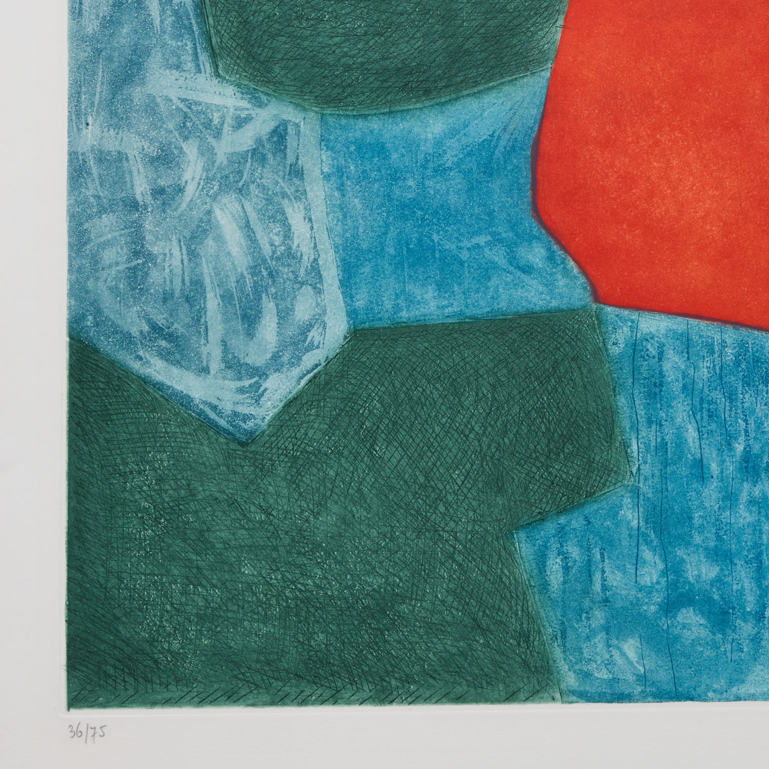 Composition verte, bleue, rouge et jaune - 1968 - Detail D4