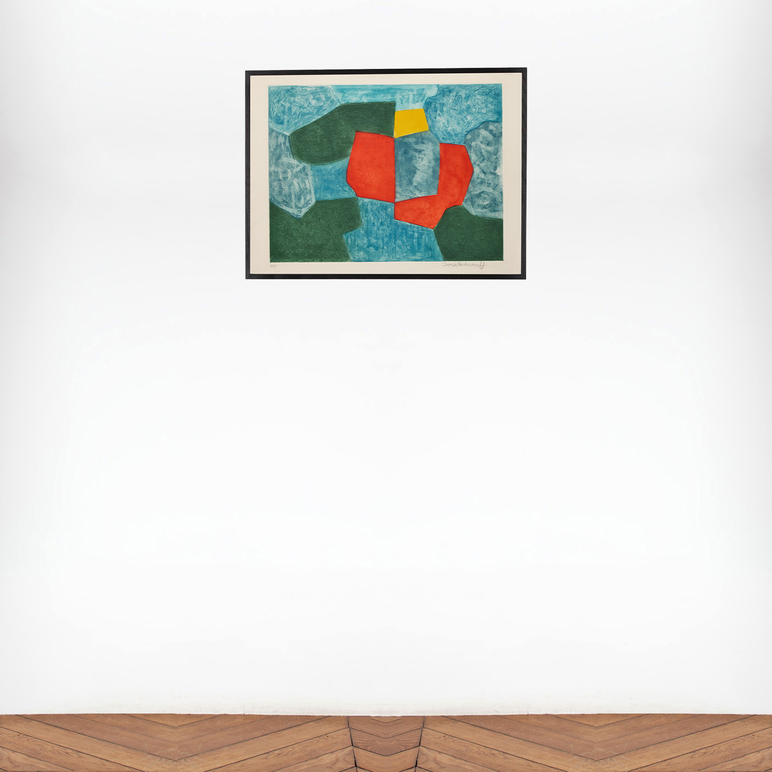 Composition verte, bleue, rouge et jaune - 1968 - Detail D5
