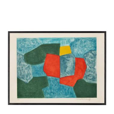 Composition verte, bleue, rouge et jaune - 1968