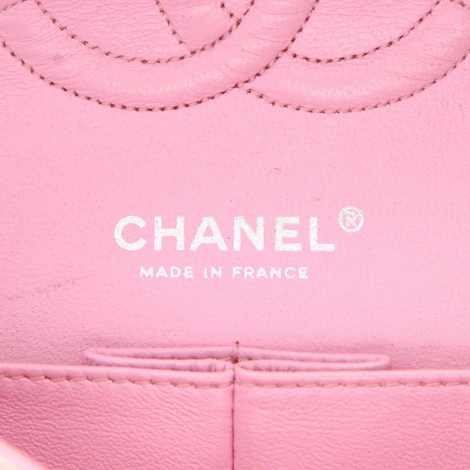 Sac à main Chanel  Timeless Classic en tweed rose et vert - Detail D2