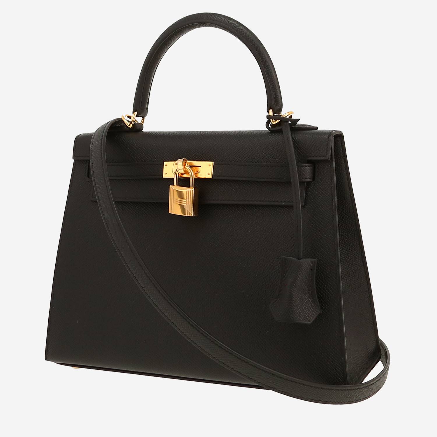 Hermès  Kelly 25 cm handbag  in black epsom leather