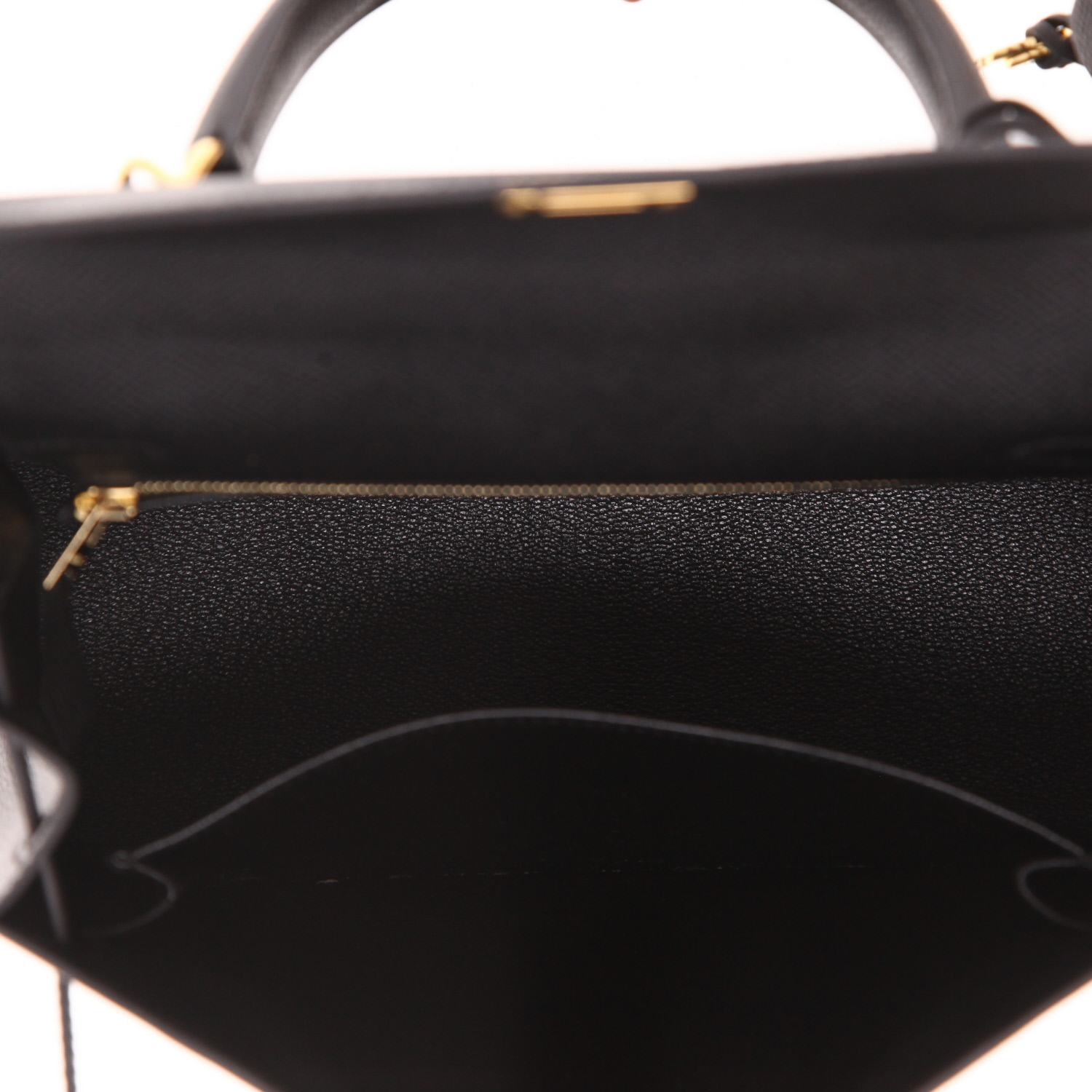 Sac à main Hermès  Kelly 25 cm en cuir epsom noir - Detail D3