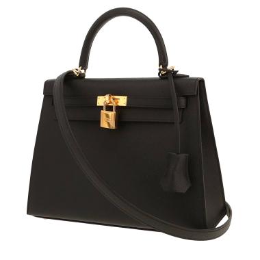 Borsa Hermès  Kelly 25 cm in pelle Epsom nera