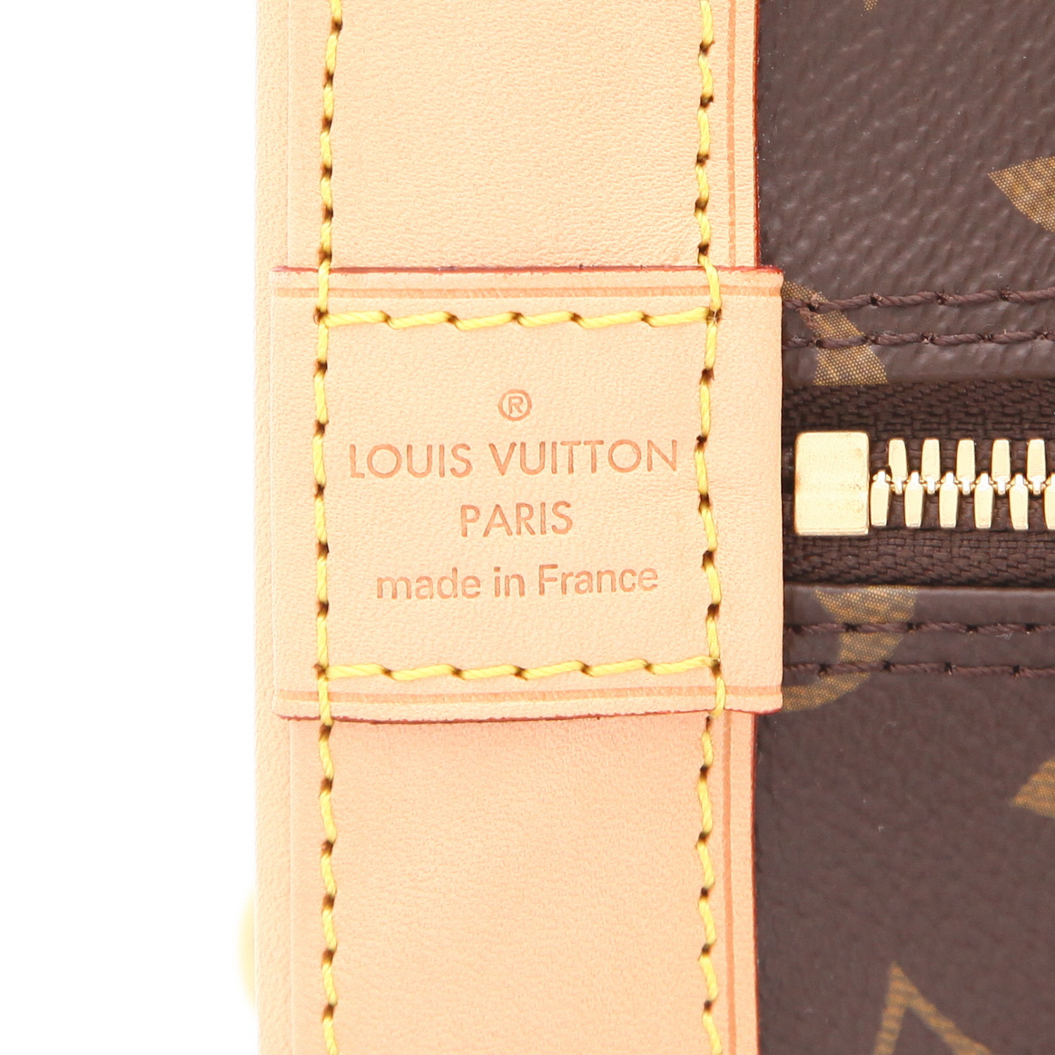 Louis Vuitton  Alma handbag  in brown monogram canvas  and natural leather - Detail D2