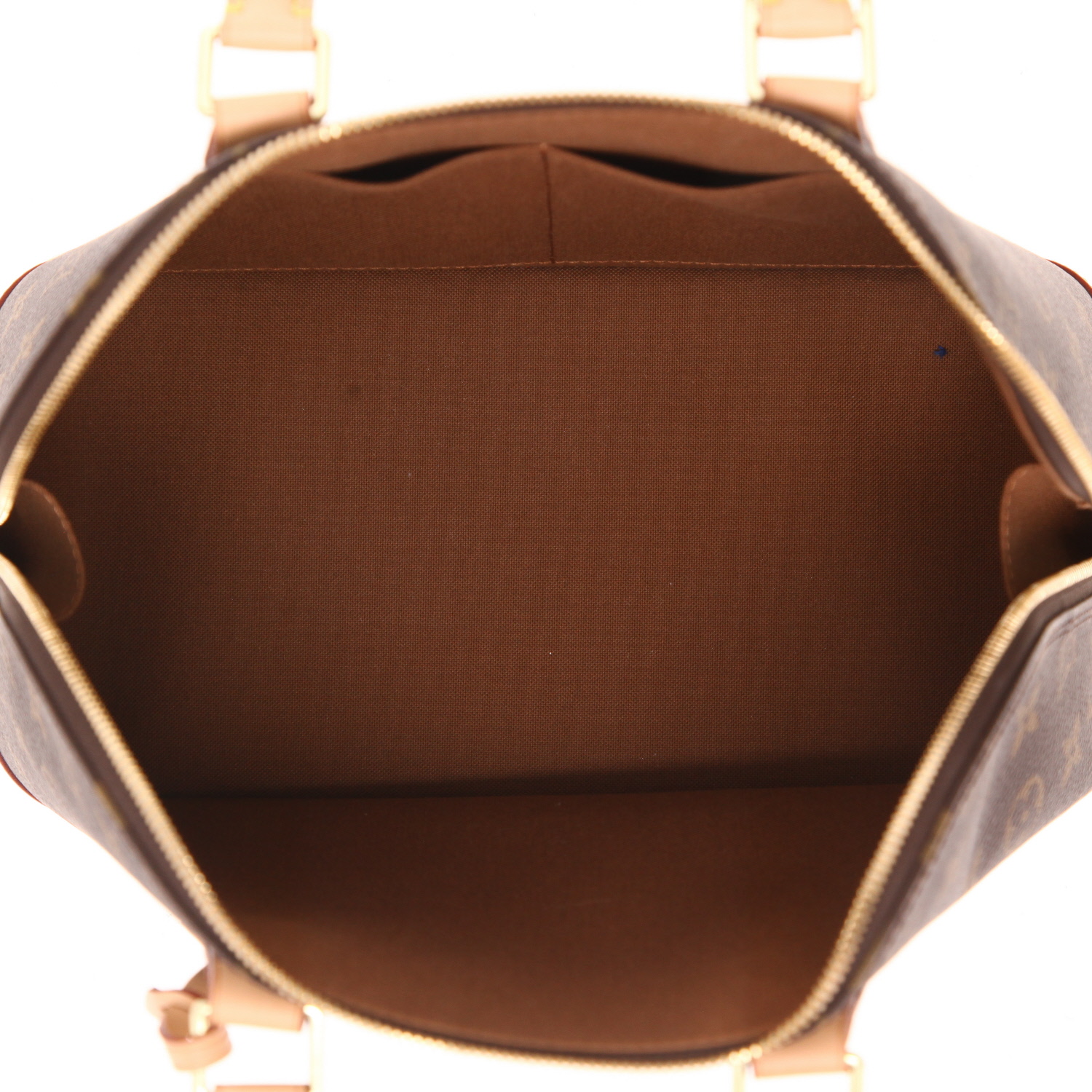 Louis Vuitton  Alma handbag  in brown monogram canvas  and natural leather - Detail D3