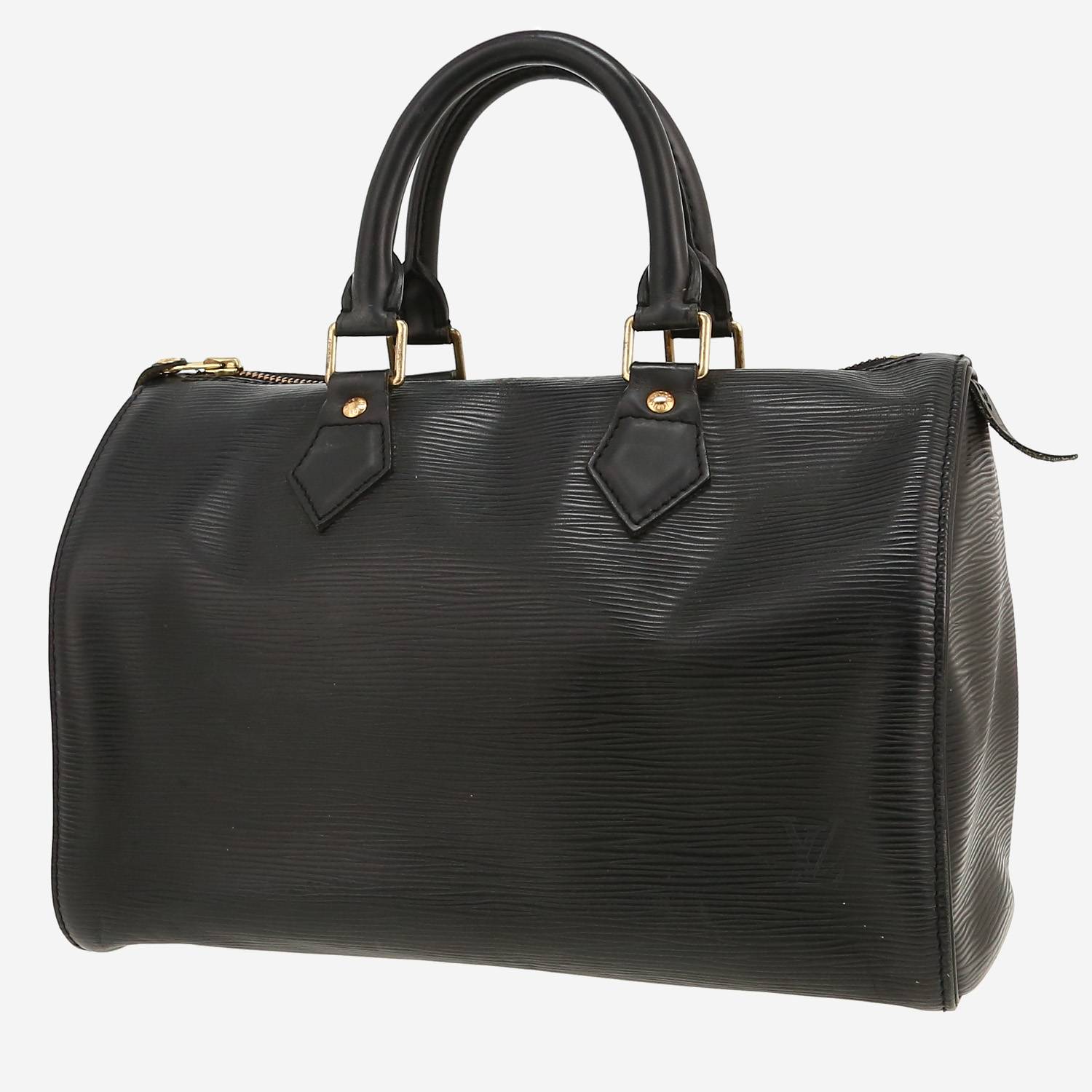 Bolso de mano Louis Vuitton  Speedy 25 en cuero Epi negro