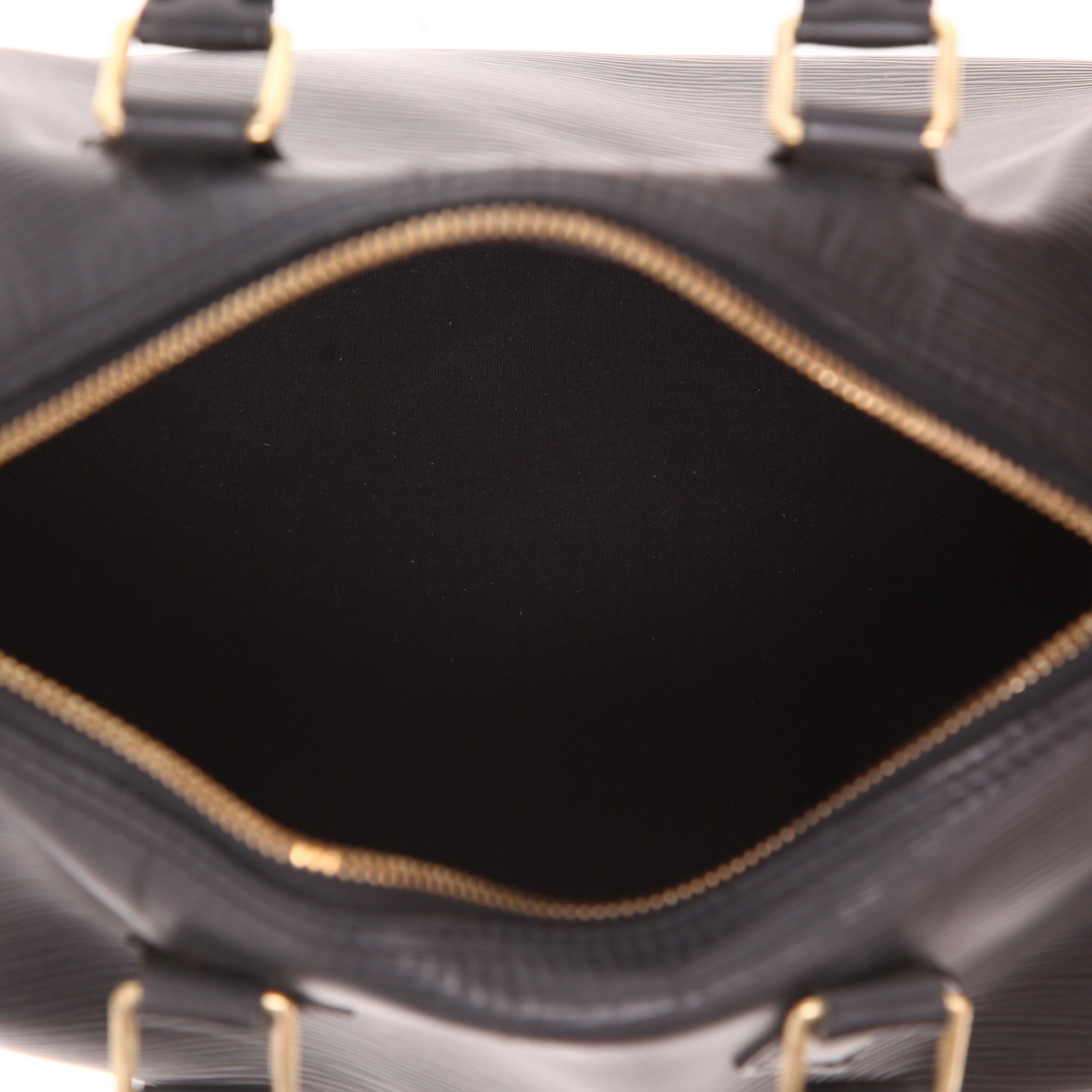 Louis Vuitton  Speedy 25 handbag  in black epi leather - Detail D3