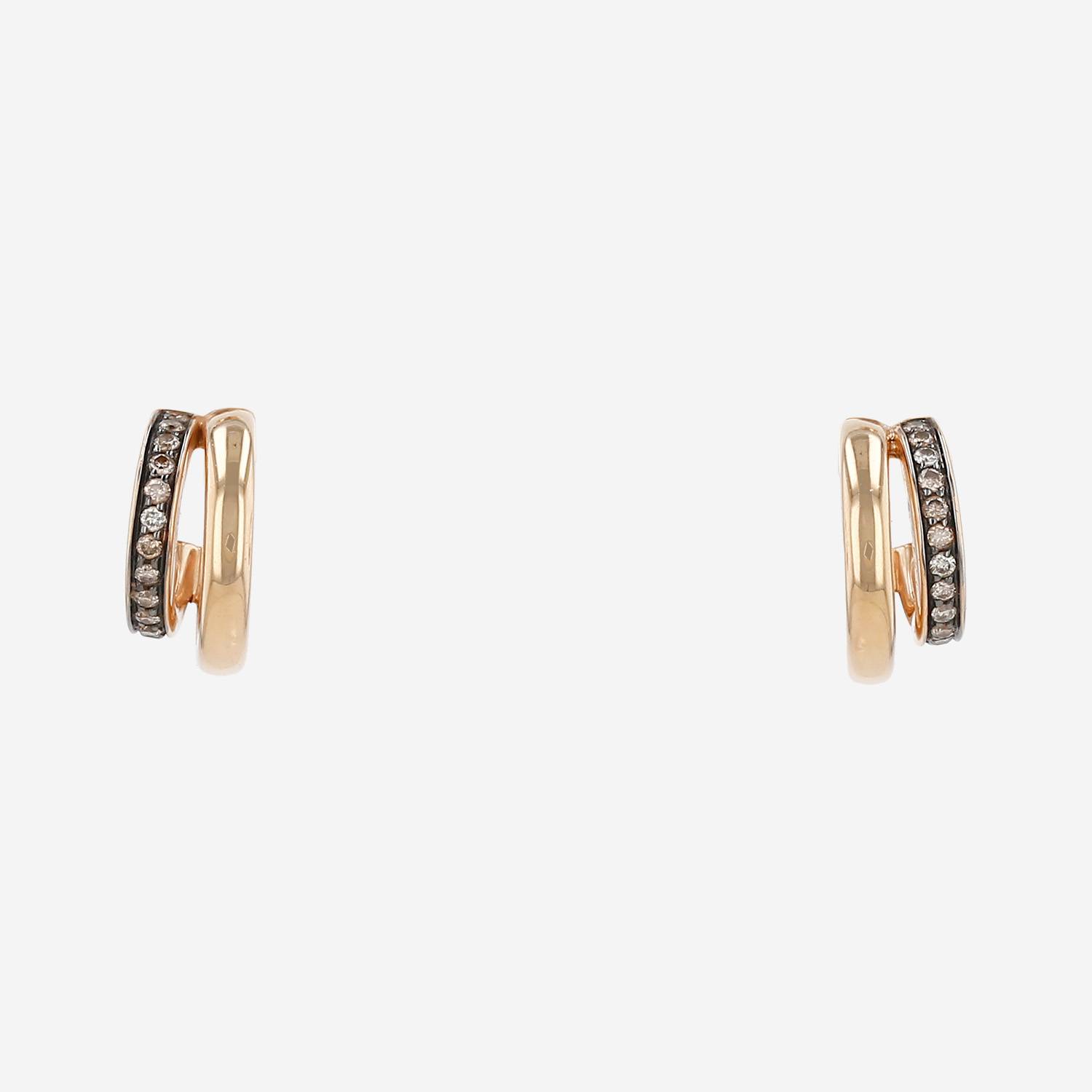 Pomellato Pomellato Together hoop earrings in pink gold, blackened gold and diamonds