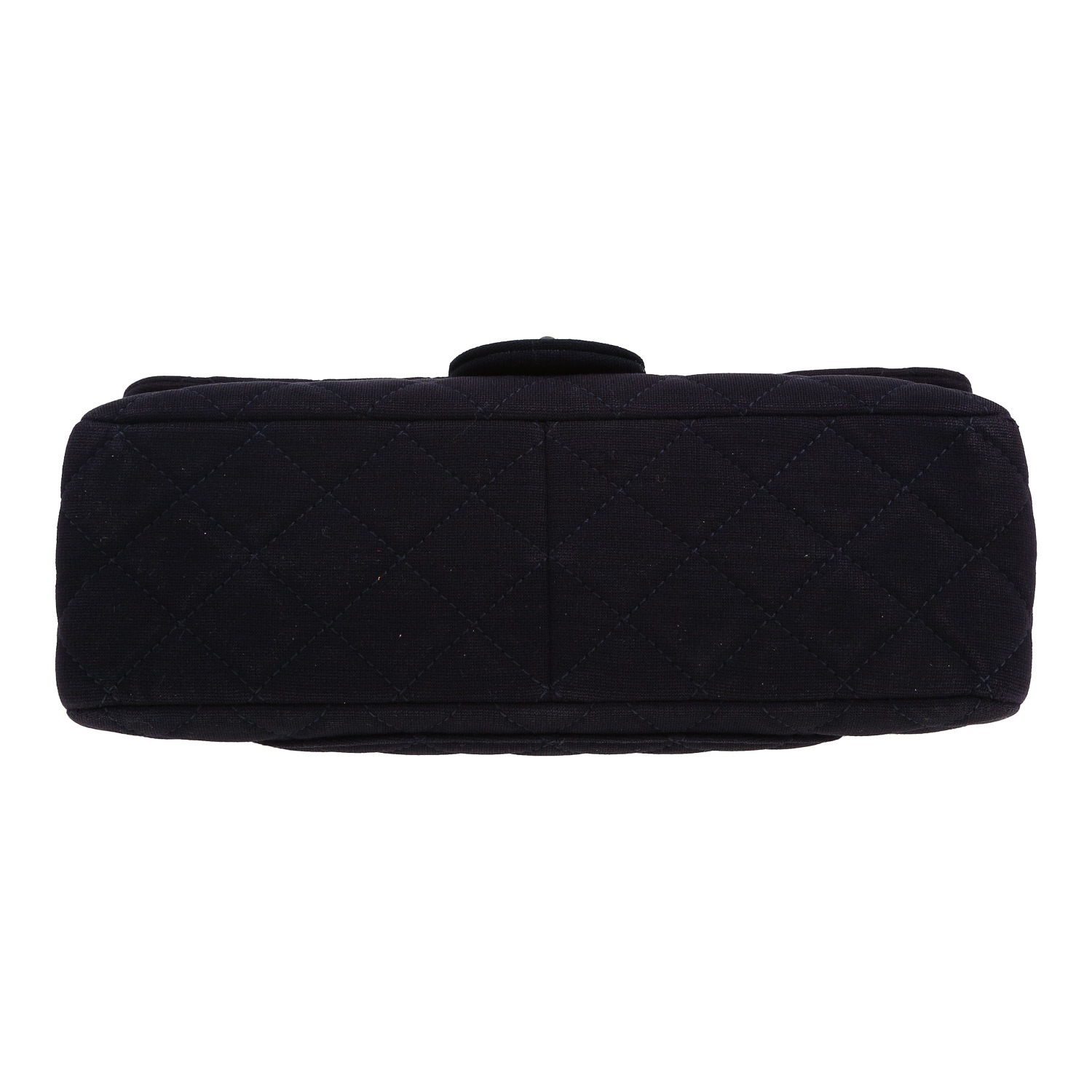 Sac bandoulière Chanel  2.55 en jersey bleu-marine - Detail D1