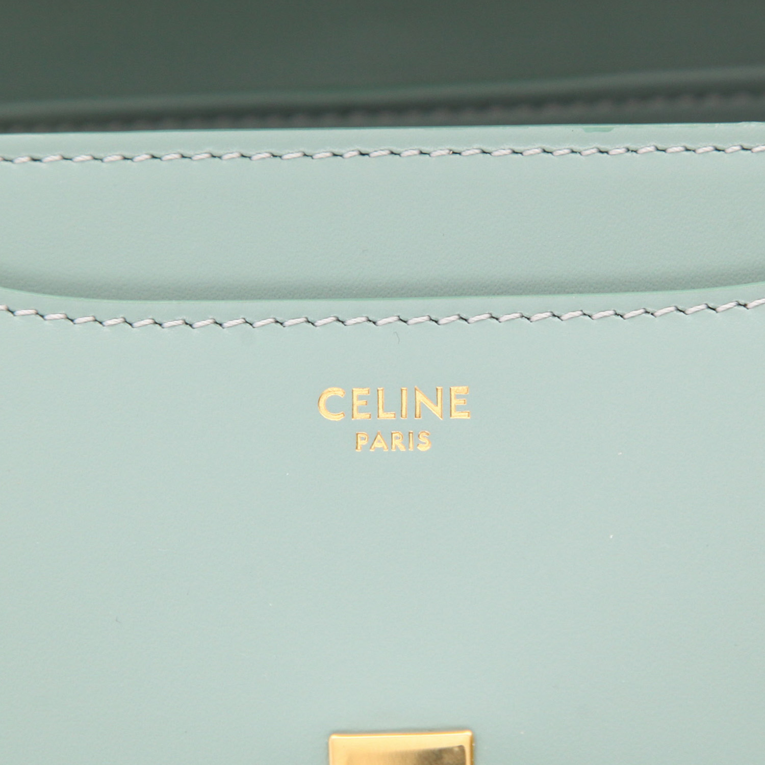 Borsa a tracolla Celine  16 mini  in pelle verde - Detail D2