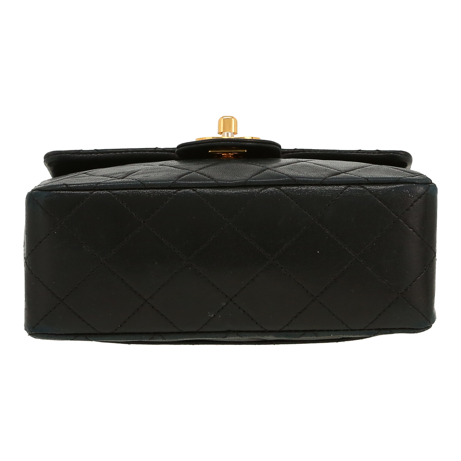 Bolso bandolera Chanel  Mini Carré en cuero acolchado negro - Detail D1