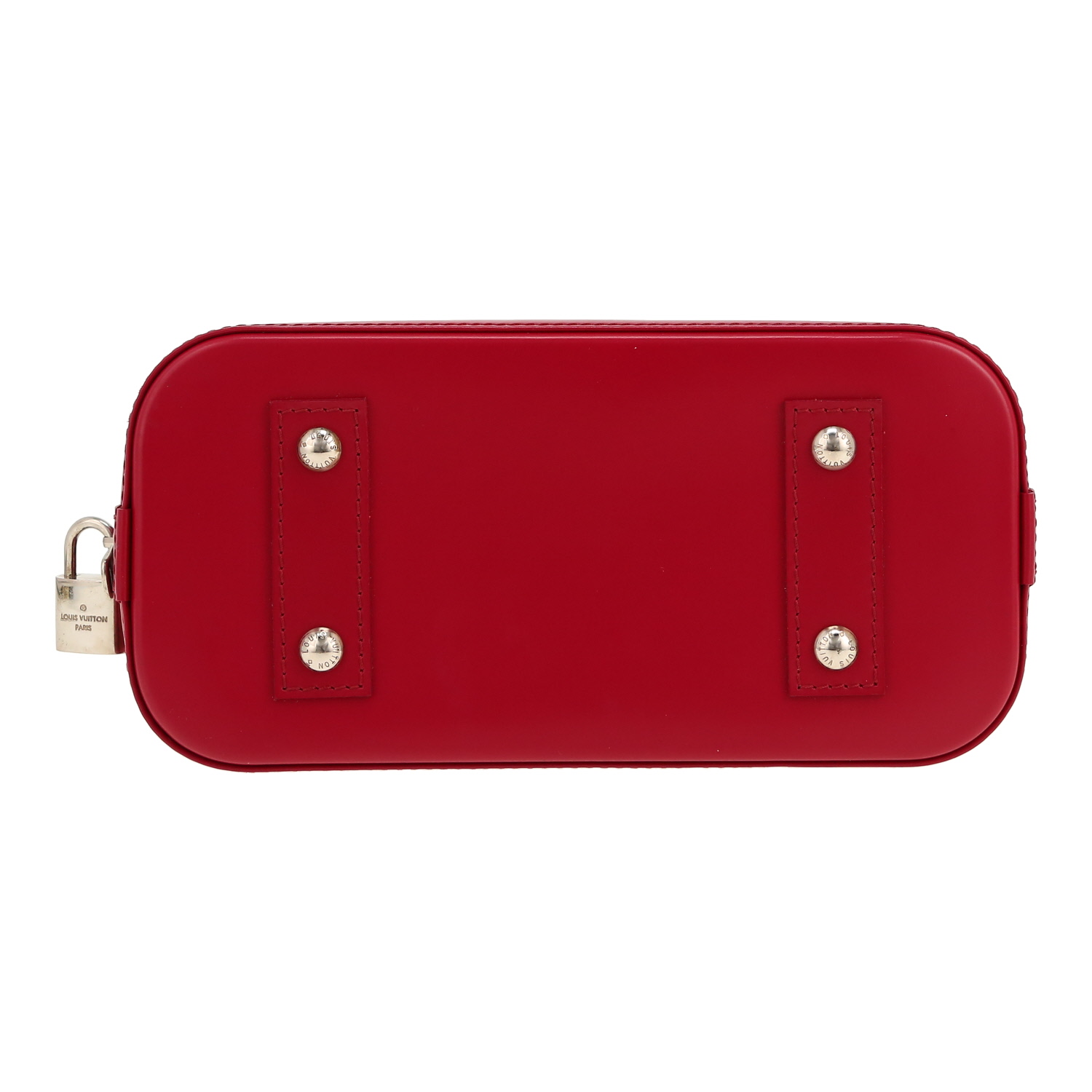 Louis Vuitton  Alma BB handbag  in raspberry pink epi leather - Detail D1