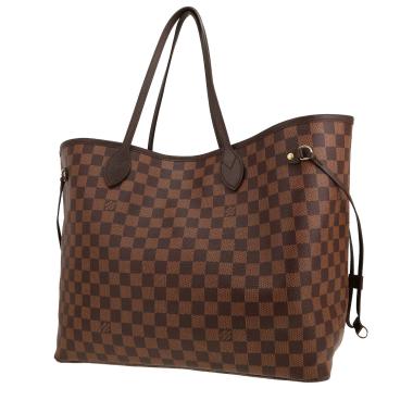 Louis Vuitton Neverfull tote bag in Ebony Damier canvas and brown leather