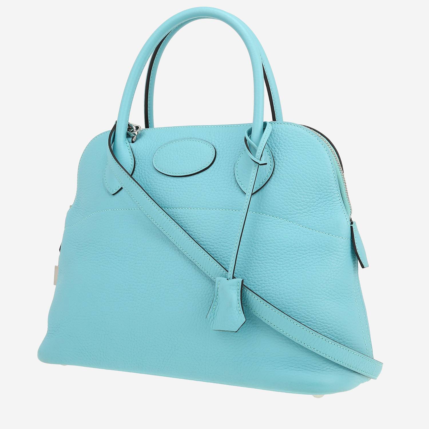 Sac à main Hermès  Bolide 31 cm en cuir taurillon clémence Bleu Atoll
