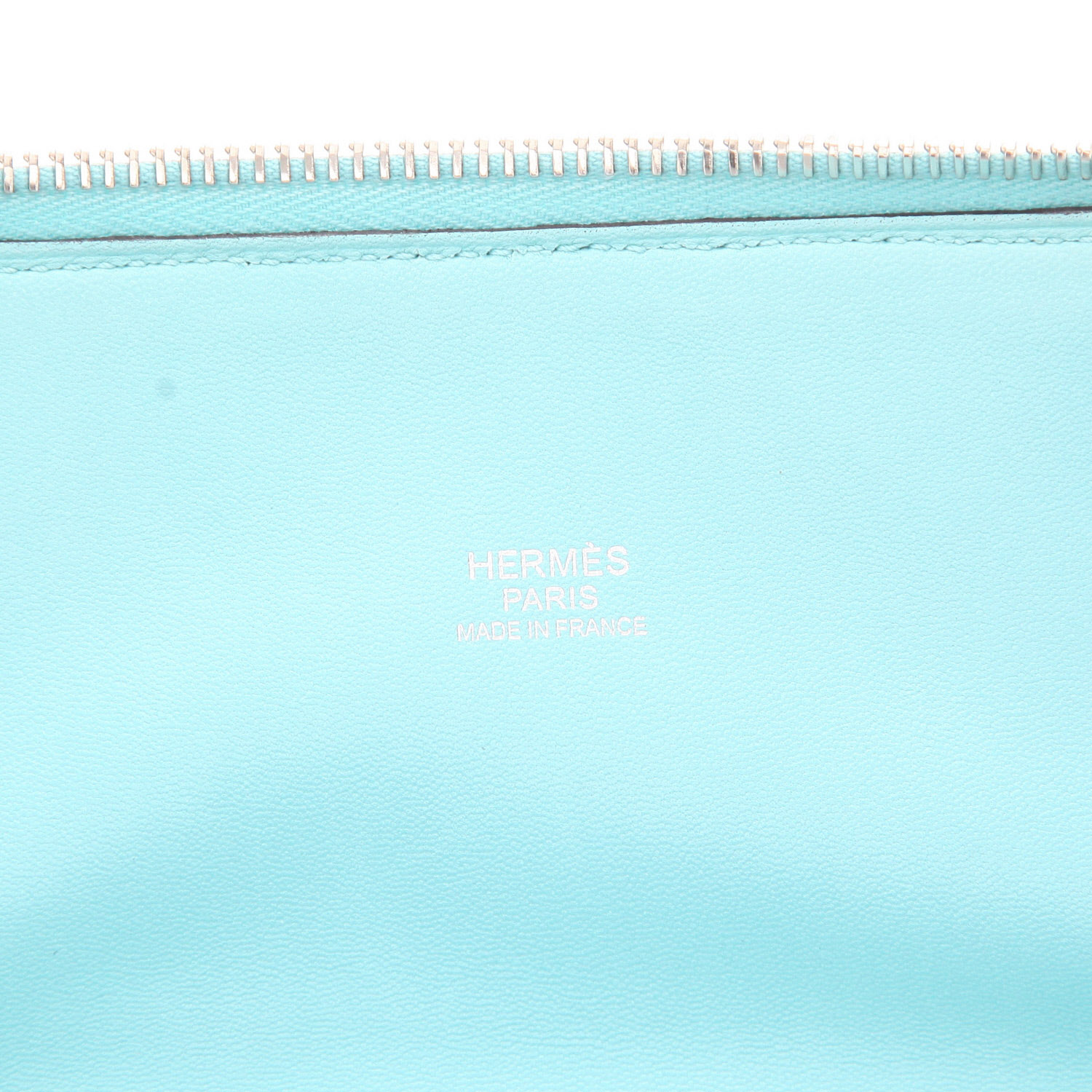 Bolso de mano Hermès  Bolide 31 cm en cuero taurillon clémence Bleu Atoll - Detail D2