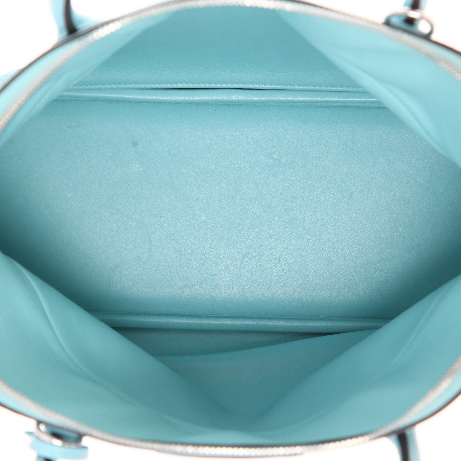 Bolso de mano Hermès  Bolide 31 cm en cuero taurillon clémence Bleu Atoll - Detail D3