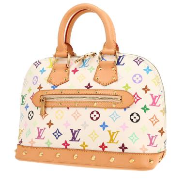 Borsa Louis Vuitton  Alma Editions Limitées in tela monogram cerata multicolore e bianca e pelle naturale