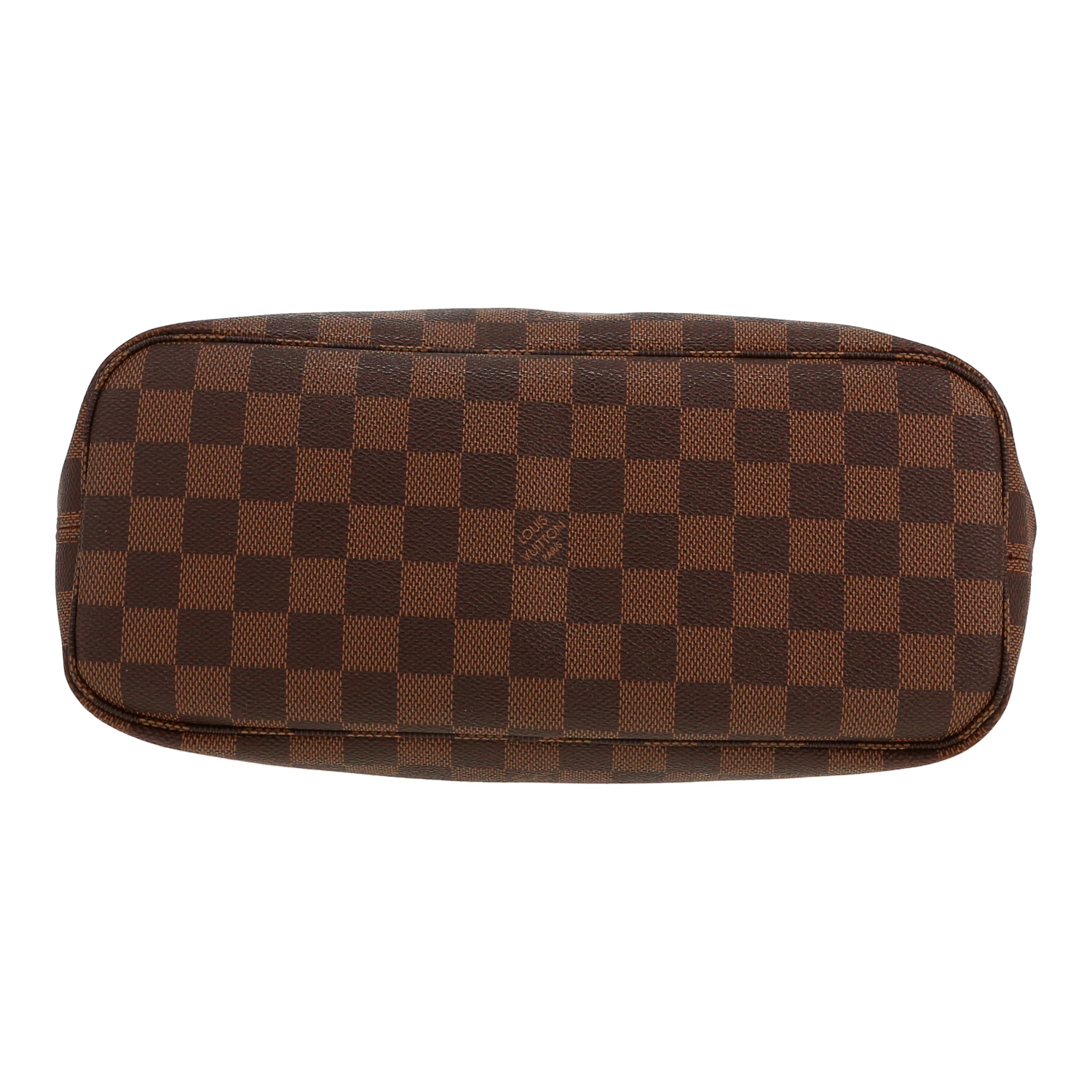 Bolso Cabás Louis Vuitton  Neverfull en lona a cuadros ébano y cuero marrón - Detail D1