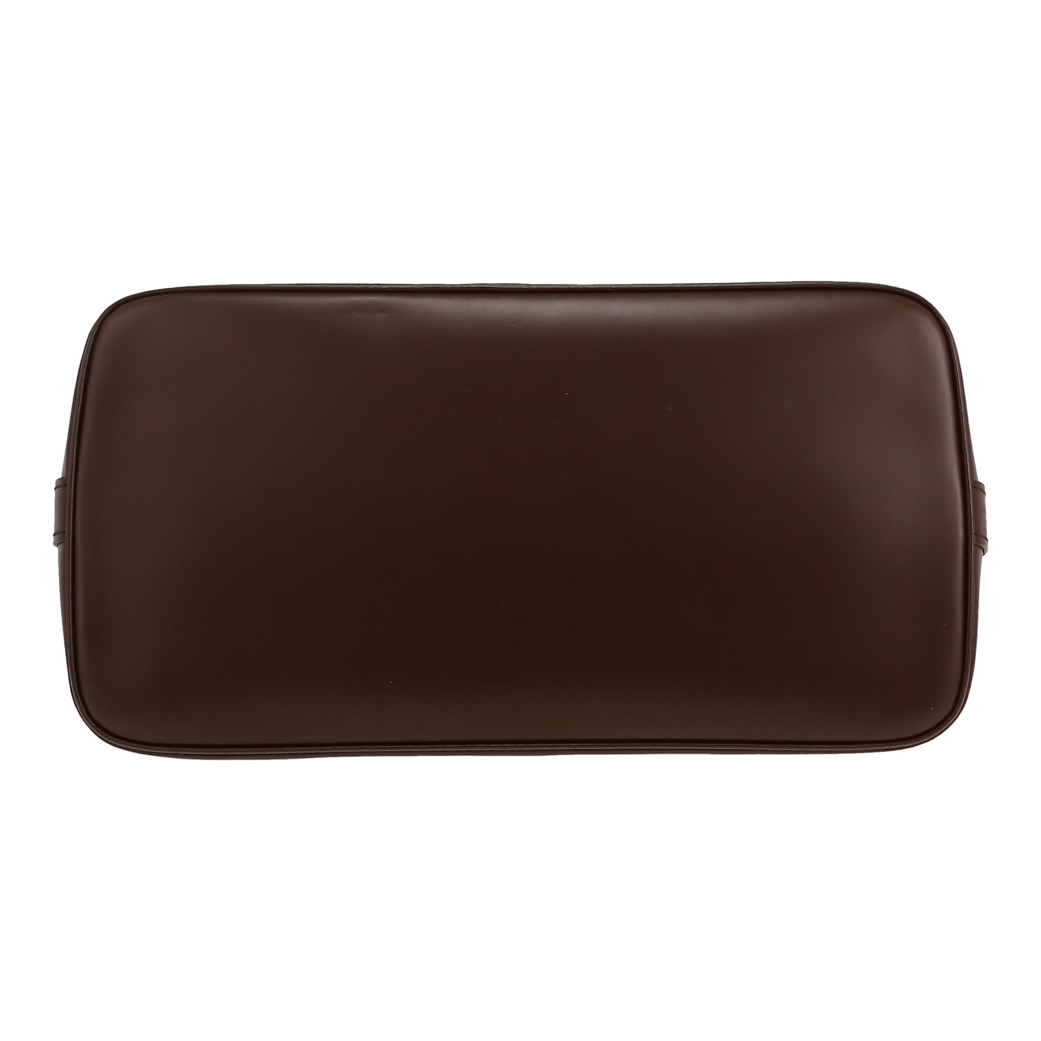 Louis Vuitton  Alma handbag  in ebene damier canvas  and brown leather - Detail D1