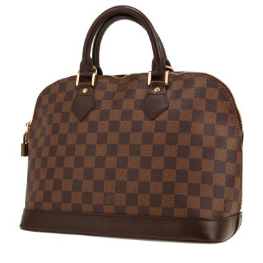 Louis Vuitton  Alma handbag  in ebene damier canvas  and brown leather