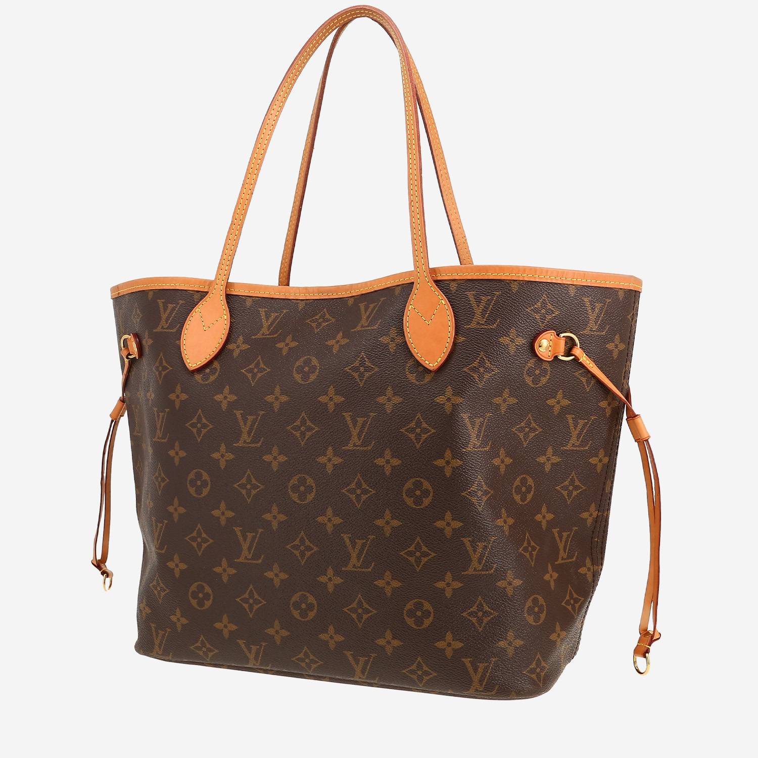 Louis Vuitton  Neverfull shopping bag  in brown monogram canvas  and natural leather