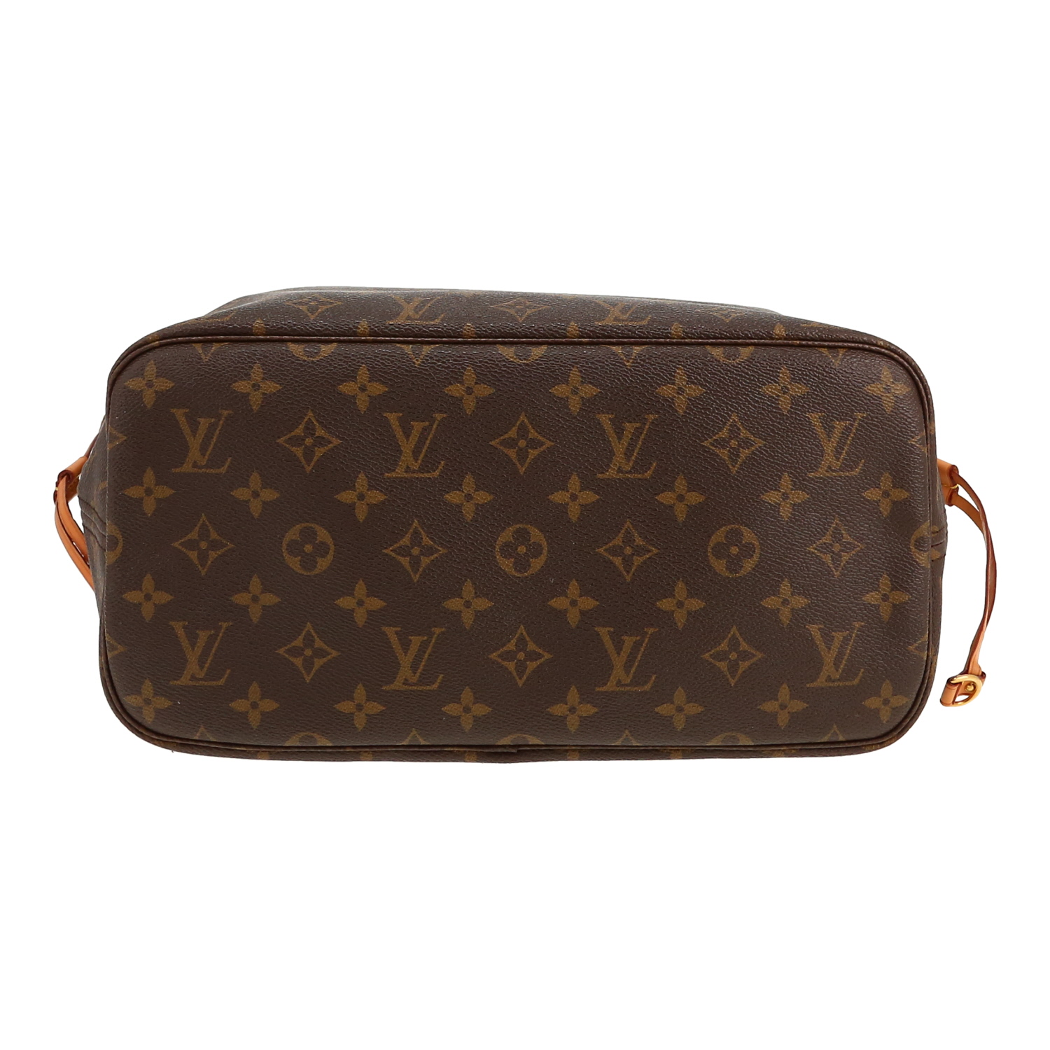 Sac cabas Louis Vuitton  Neverfull en toile monogram marron et cuir naturel - Detail D1