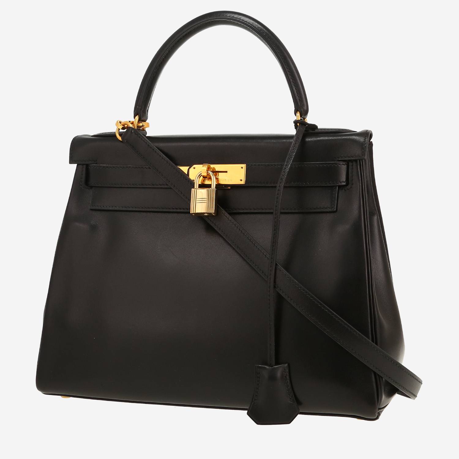 Hermès  Kelly 28 cm handbag  in black box leather