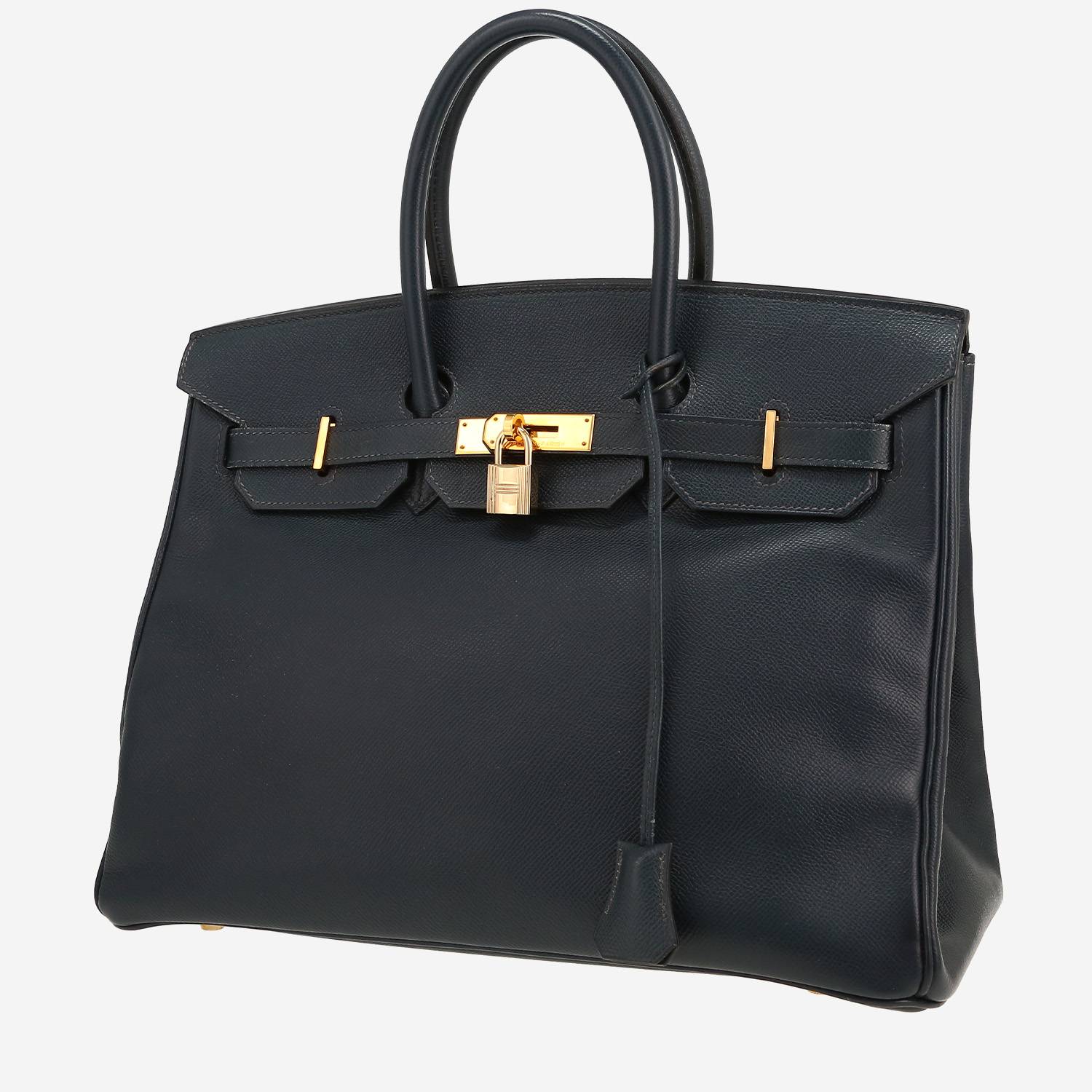 Hermès  Birkin 35 cm handbag  in blue Courchevel leather